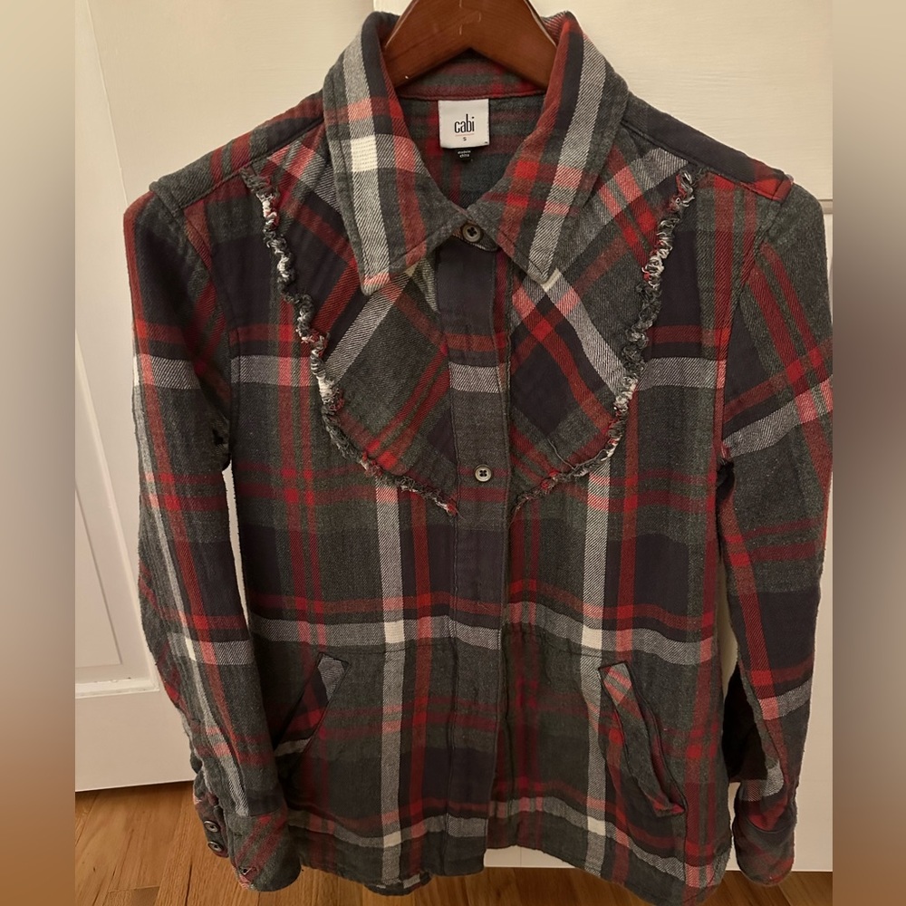Cabi plaid flannel shacket. Worn once.
